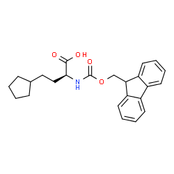 Fmoc-(S)-2-amino-4-cyclopentylbutanoic acid结构式