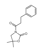 3-(3'-phenylpropionyl)-5,5-dimethyloxazolidin-2-one结构式