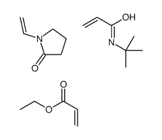 2-丙烯酸乙酯、N-(1,1-二甲基乙基)-2-丙烯酰胺、1-乙烯基-2-吡咯烷酮的聚合物结构式