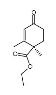 (R)-1,2-dimethyl-4-oxocyclohex-2-enecarboxylic acid ethyl ester Structure