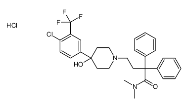 4-[4-[4-chloro-3-(trifluoromethyl)phenyl]-4-hydroxypiperidin-1-yl]-N,N-dimethyl-2,2-diphenylbutanamide,hydrochloride结构式