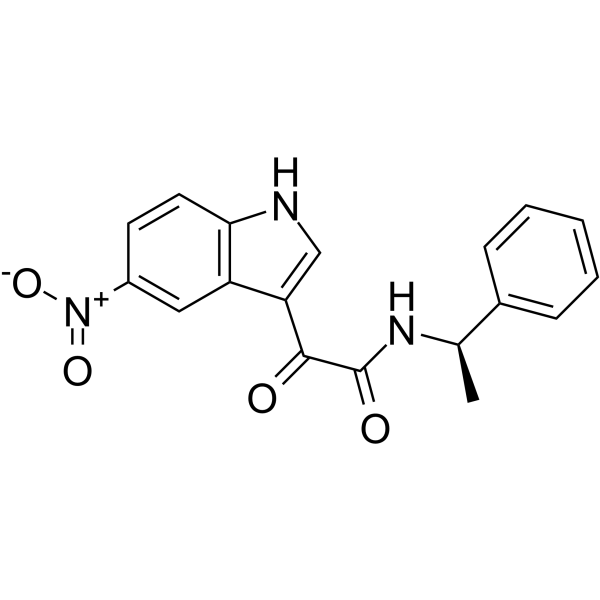 5-Nitro-α-oxo-N-(1R)-phenylethyl]-1H-indole-3-acetamide structure