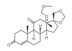 17α,20,20,21-bismethylenedioxypregn-4-ene-3,11-dione结构式