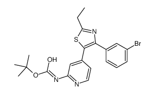 tert-butyl N-[4-[4-(3-bromophenyl)-2-ethyl-1,3-thiazol-5-yl]pyridin-2-yl]carbamate Structure