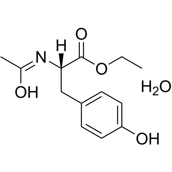 Ethyl N-acetyl-L-tyrosinate hydrate (1:1) Structure