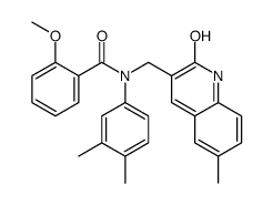 N-(3,4-dimethylphenyl)-2-methoxy-N-[(6-methyl-2-oxo-1H-quinolin-3-yl)methyl]benzamide结构式