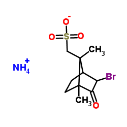 Ammonium ((1S,3R,4R,7S)-3-bromo-1,7-dimethyl-2-oxobicyclo[2.2.1]heptan-7-yl)methanesulfonate structure