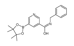 N-(苯基甲基)-5-(4,4,5,5-四甲基-1,3,2-二噁硼烷-2-基)-3-吡啶羧酰胺结构式