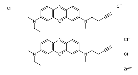 2-cyanoethyl-[7-(diethylamino)phenoxazin-3-ylidene]-methylazanium,tetrachlorozinc(2-)结构式