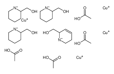 acetic acid,copper(1+),3,6-dihydro-2H-pyridin-1-id-6-ylmethanol,piperidin-1-id-2-ylmethanol Structure