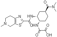 2-(((1S,2R,4S)-4-(二甲基氨基甲酰基)-2-(5-甲基-4,5,6,7-四氢噻唑并[5,4-c]吡啶-2-甲酰胺基)环己基)氨基)-2-氧代乙酸(依度沙班杂质)结构式