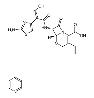 7-[2-(2-aminothiazol-4-yl)-2-hydroxyiminoacetamide]-3-vinyl-3-cephem-4-carboxylic acid pyridine结构式