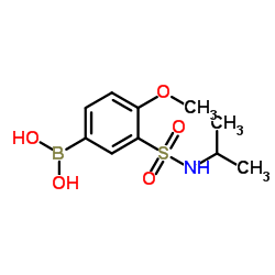 (3-(N-异丙基氨磺酰)-4-甲氧苯基)硼酸结构式