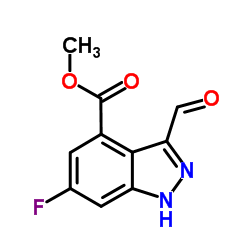 6-FLUORO-4-METHOXYCARBONYL-3-INDAZOLECARBOXALDEHYDE structure