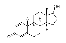 10β-chloro-17β-hydroxy-estra-1,4-dien-3-one结构式