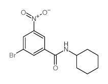 N-环己基-3-溴-5-硝基苯甲酰胺结构式