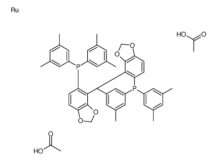 Diacetato{(S)-(-)-5,5'-bis[di(3,5-xylyl)phosphino]-4,4'-bi-1,3-benzodioxole}ruthenium(II) Structure