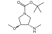 1-Pyrrolidinecarboxylic acid, 3-methoxy-4-(methylamino)-, 1,1-dimethylethyl ester, (3S,4S) Structure