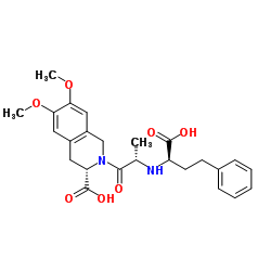 (S)-2-((S)-2-(((R)-1-Carboxy-3-phenylpropyl)amino)propanoyl)-6,7-dimethoxy-1,2,3,4-tetrahydroisoquinoline-3-carboxylic acid picture