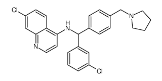 7-氯-N-[(3-氯苯基)[4-(1-吡咯烷甲基)苯基]甲基]-4-喹啉胺结构式