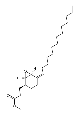 7-oxabicyclo[4.1.0]heptane-2-propanoic acid,5-tetradecylidene-,methyl ester (1.β,2.α,5Z,6.β)结构式