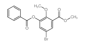 3-(苯甲酰基氧基)-5-溴-2-甲氧基苯甲酸甲酯结构式