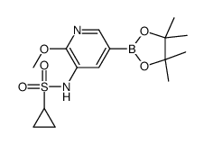 N-[2-甲氧基-5-(4,4,5,5-四甲基-1,3,2-二噁硼烷-2-基)-3-吡啶]-环丙烷磺酰胺结构式