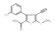 3-(3-氯苯基)-4-氰基-5-(甲基硫代)噻吩-2-羧酸结构式
