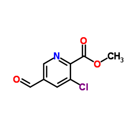 3-氯-5-甲酰基吡啶甲酸甲酯结构式