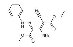 (Z)-3-Amino-2-cyano-4-(phenyl-hydrazono)-pent-2-enedioic acid diethyl ester结构式