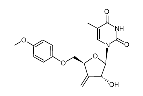 3'-Deoxy-5'-O-(4-methoxyphenyl)-3'-methylidene-β-D-thymidine结构式