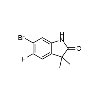 6-溴-5-氟-3,3-二甲基吲哚啉-2-酮结构式