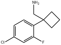 (1-(4-chloro-2-fluorophenyl)cyclobutyl)methanamine hydrochloride Structure