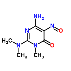 6-Amino-2-(dimethylamino)-3-methyl-5-nitroso-4(3H)-pyrimidinone结构式