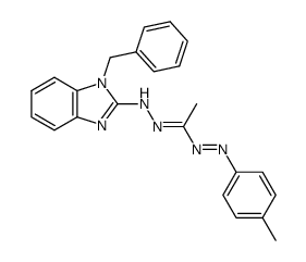 1-p-tolyl-3-methyl-5-(1-benzylbenzimidazol-2-yl)formazan结构式