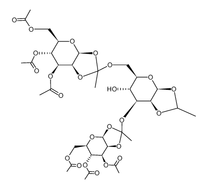 O-3,4,6-Tri-O-acetyl--D-mannopyranosylethylidyne-(1-23)-O-[3,4,6-tri-O-acetyl--D-mannopyranosylethylidyne-(1-26)]-1,2-O-ethylidene--D-mannopyranose Structure