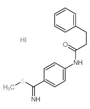 Benzenecarboximidothioicacid, 4-[(1-oxo-3-phenylpropyl)amino]-, methyl ester, hydriodide (1:1)结构式