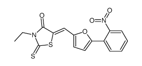 3-ethyl-5-[[5-(2-nitrophenyl)furan-2-yl]methylidene]-2-sulfanylidene-1,3-thiazolidin-4-one结构式