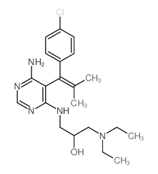 2-Propanol,1-[[6-amino-5-[1-(4-chlorophenyl)-2-methyl-1-propen-1-yl]-4-pyrimidinyl]amino]-3-(diethylamino)- picture