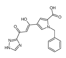 1-benzyl-4-[(Z)-1-hydroxy-3-oxo-3-(1H-1,2,4-triazol-5-yl)prop-1-enyl]pyrrole-2-carboxylic acid Structure