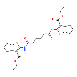 diethyl 2,2'-[(1,6-dioxo-1,6-hexanediyl)di(imino)]bis(5,6-dihydro-4H-cyclopenta[b]thiophene-3-carboxylate)结构式