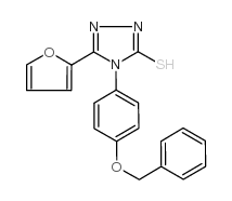 4-[4-(苄氧基)苯基]-5-(2-呋喃基)-4H-1,2,4-噻唑-3-硫醇结构式