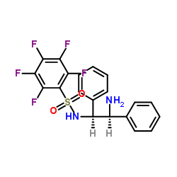 N-[(1S,2S)-2-氨基-1,2-二苯基乙基]-2,3,4,5,6-五氟苯亚磺酰胺结构式