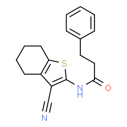 N-(3-氰基-4,5,6,7-四氢-2-苯并噻吩基)-3-苯基丙酰胺结构式