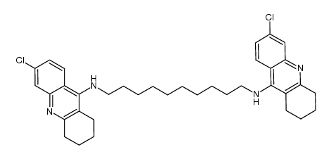 N1,N10-bis(6-chloro-1,2,3,4-tetrahydroacridin-9-yl)decane-1,10-diamine结构式