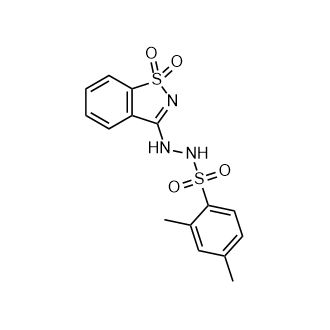 N'-(1,1-二氧化苯并[d]异噻唑-3-基)-2,4-二甲基苯磺酰肼结构式