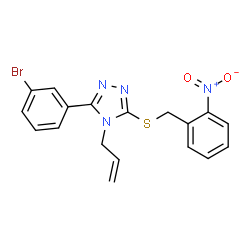 4-allyl-3-(3-bromophenyl)-5-({2-nitrobenzyl}sulfanyl)-4H-1,2,4-triazole结构式