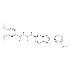 3,4-Dimethoxy-N-{[2-(3-methoxyphenyl)-1,3-benzoxazol-5-yl]carbamothioyl}benzamide Structure