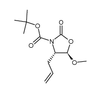 (4S,5R)-4-allyl-3-tert-butoxycarbonyl-5-methoxy-2-oxazolidinone结构式