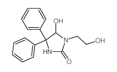 5-hydroxy-1-(2-hydroxyethyl)-4,4-diphenyl-imidazolidin-2-one Structure